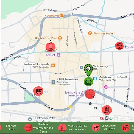 Lejlighed Zentral Gelegenes 3 Schlafzimmer - Mit Einzelbetten Bis 7 Personen Neustadt an der Weinstraße